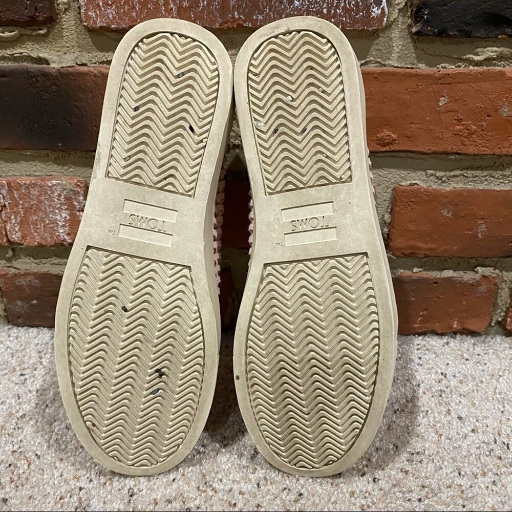 TOMS Pink Suede Sneakers Women’s 7 Blush Lace Up Low Top Whipstitch - Picture 3 of 7